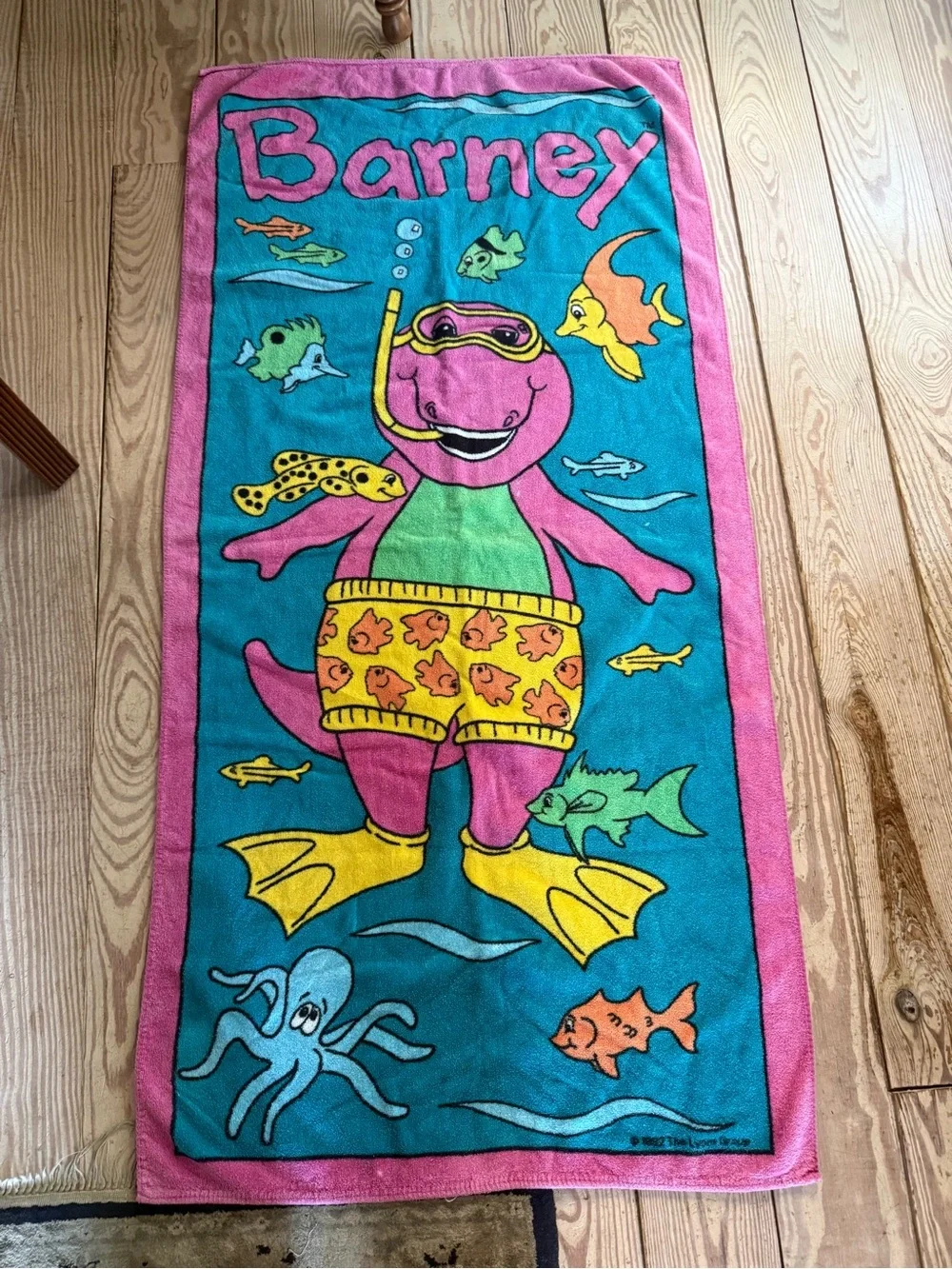 Vintage 1992 Barney Beach Towel